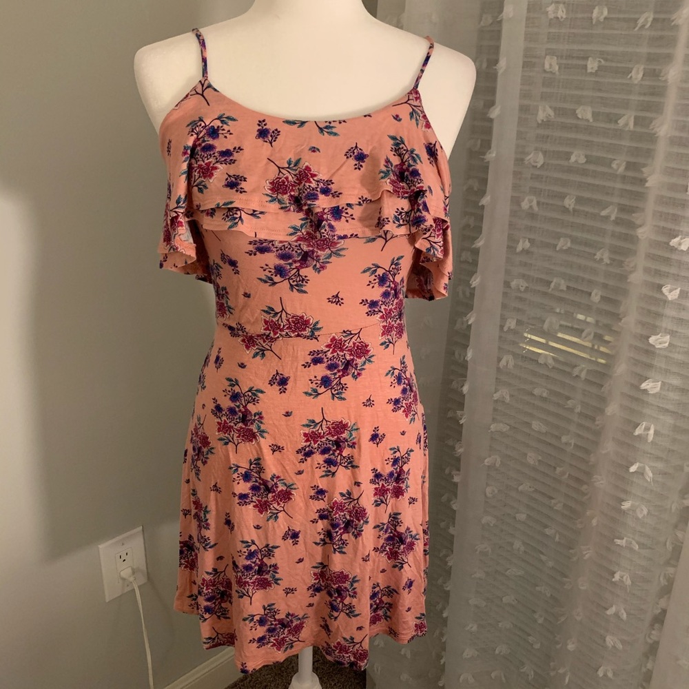 NWT Floral Print Pink Ruffle top Sundress - Picture 3 of 7